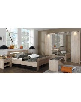 Teaser Foto WIEMANN Schlafzimmer Donna Eiche Nachbildung Spiegelschrank 180x200
