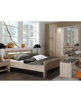 Teaser Foto WIEMANN Schlafzimmer Donna Eiche Nachbildung Spiegelschrank 180x200