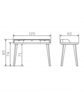 HASENA Fine Line Moderno Sekretär Schreibtisch Aska Buche weiß lackiert, 