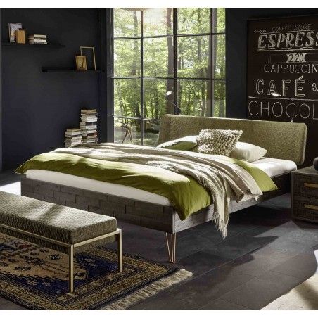 HASENA Factory Line Retro Designbett Loft 18 mit Stoffkopfteil 180x200