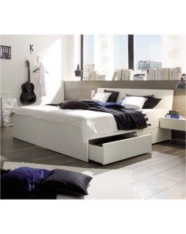 Produktabbildung HASENA Spazio Stauraumbett mit Schubladen weiß deckend lackiert 160x220