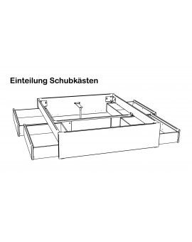 HASENA Stauraumbett Otello Buche weiß deckend Stoff anthrazit 140x200, 