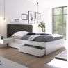 HASENA Stauraumbett Otello Buche weiß deckend Kunstleder smoke 140x200, 
