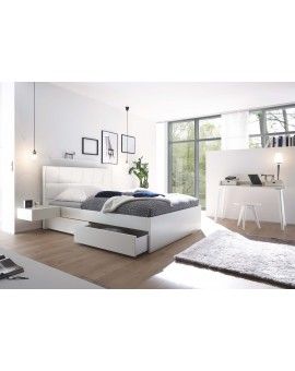 Teaser Foto HASENA Stauraumbett Otello weiß deckend Kunstleder white 180x200