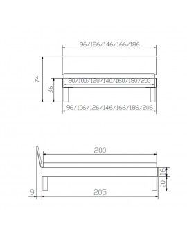 HASENA Trento Bett Forti 20 Buche weiß deckend 120x200