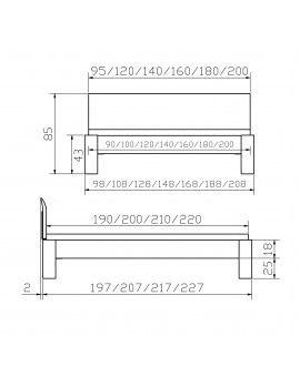 HASENA Oak Line Bett Modul 18 Lisio Füße Ronda 25 Eiche natur 120x200, 
