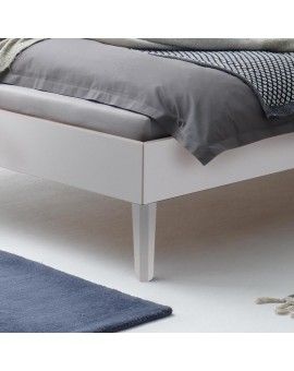 HASENA Trento Bett Ancona Buche weiß deckend massiv 100x200