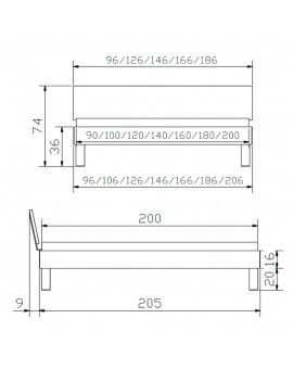 HASENA Trento Bett Forti 20 Buche weiß deckend 160x200