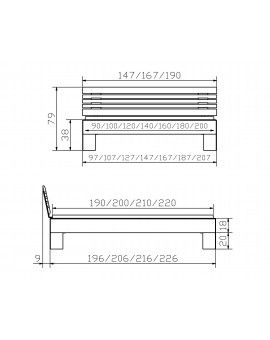 HASENA Wood Line Bett Premium 18 Kernbuche Füße Massa 20 Kopfteil Litto 160x200