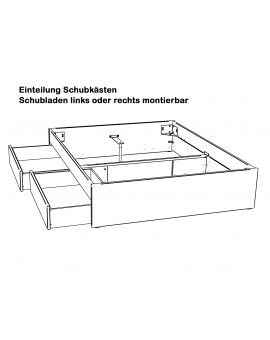 HASENA Elito Buche weiß deckend 2 Bettkästen Kopfteil grigio 100x200