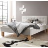 HASENA Polsterbett Noemi 25 Eiche bright | Stoff grau 140x200
