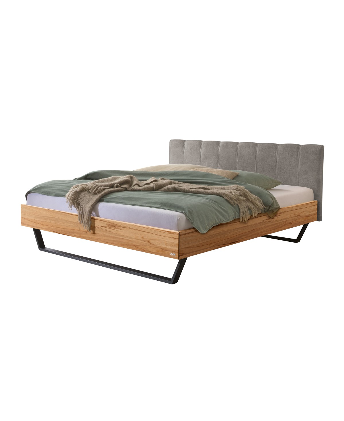 HASENA Schwebebett Enrico 25 Wildbuche Kopfteil grey 180x200