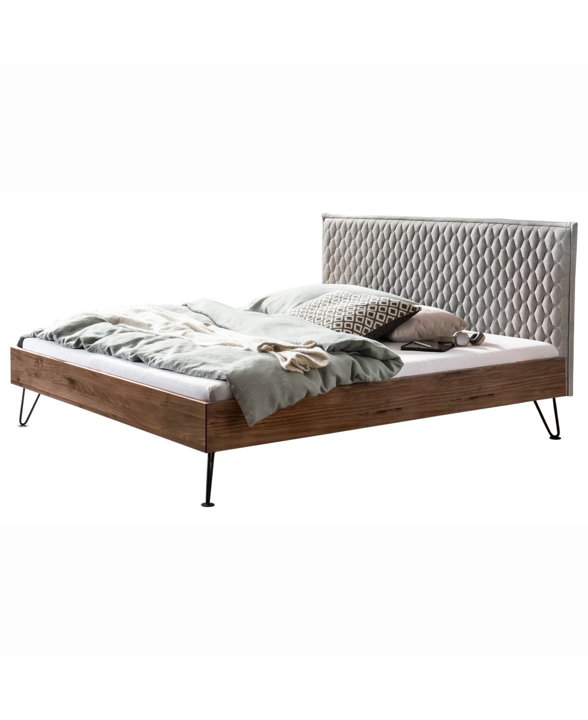 HASENA Designbett Sara Nussbaum Kopfteil grey 160x200