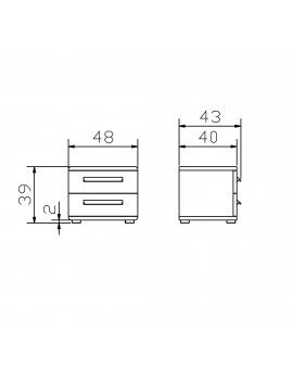 HASENA Fine Line Nachttisch Noma Buche weiß deckend, 