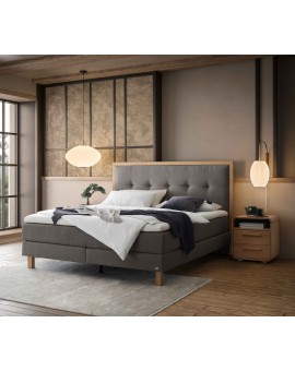 Teaser Foto HASENA Boxspringbett Solara Stoff grey Holz Eiche bright 200x200