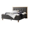 HASENA Boxspringbett Solara Stoff grey Holz Eiche bright 200x200