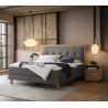 HASENA Boxspringbett Solara Stoff grey Holz Eiche bright 140x200