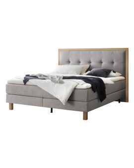 Teaser Foto HASENA Boxspringbett Solara Stoff light grey Holz Eiche bright 200x200