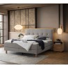HASENA Boxspringbett Solara Stoff light grey Holz Eiche bright 140x200