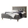 HASENA Boxspringbett Solara Kunstleder steel Holz Eiche bright 200x200