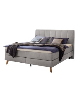 Teaser Foto HASENA Boxspringbett Fernanda Stoff light grey Holz Eiche bright 180x200