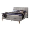 HASENA Boxspringbett Fernanda Stoff light grey Holz Eiche bright 200x200