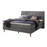 HASENA Boxspringbett Fernanda Stoff grey Holz Eiche bright 160x200