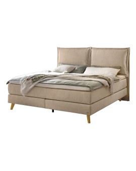 Teaser Foto HASENA Boxspringbett Ricarda mit Kissen sand Holz Eiche bright 160x200