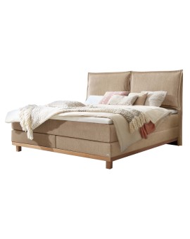 Teaser Foto HASENA Boxspringbett Zamora mit Kissen sand Holz Eiche bright 200x200