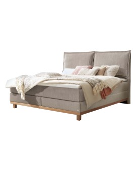 Teaser Foto HASENA Boxspringbett Zamora mit Kissen light grey Holz Eiche bright 180x200