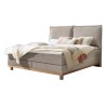 HASENA Boxspringbett Zamora mit Kissen light grey Holz Eiche bright 180x200