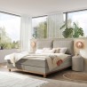 HASENA Boxspringbett Zamora mit Kissen light grey Holz Eiche bright 140x200