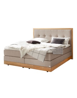 Teaser Foto HASENA Stauraum Boxspringbett Alba sand Holz Eiche bright 180x200