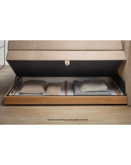Teaser Foto HASENA Stauraum Boxspringbett Alba steel Holz Eiche bright 160x200