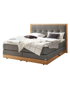 Teaser Foto HASENA Stauraum Boxspringbett Alba steel Holz Eiche bright 160x200