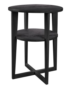 Teaser Foto HASENA runder Nachttisch Wilson mit zwei Ebenen Ø 42 cm Eiche graphit