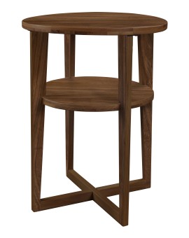 Teaser Foto HASENA runder Nachttisch Wilson mit zwei Ebenen Ø 42 cm Nussbaum