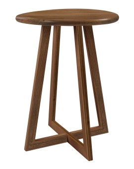 Teaser Foto HASENA Runder Nachttisch Roy mit Kreuzfuß Ø 42 cm Nussbaum