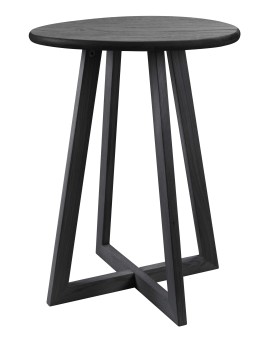 Teaser Foto HASENA Runder Nachttisch Roy mit Kreuzfuß Ø 42 cm Eiche graphit