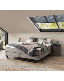 Teaser Foto HASENA Raumspar Boxspringbett Julieta grey Fußkufe schwarz 200x200