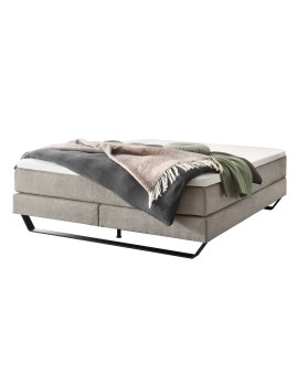 Produktabbildung HASENA Raumspar Boxspringbett Julieta light grey Fußkufe schwarz 200x200