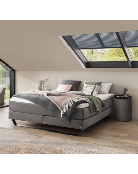 Teaser Foto HASENA Raumspar Boxspringbett Julieta steel Fußkufe schwarz 200x200