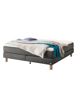 Teaser Foto HASENA Raumspar Boxspringbett Carlota steel Holz Eiche bright 160x200