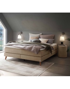 Teaser Foto HASENA Raumspar Boxspringbett Beatriz sand Holz Eiche bright 180x200