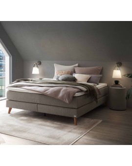Teaser Foto HASENA Raumspar Boxspringbett Beatriz grey Holz Eiche bright 160x200