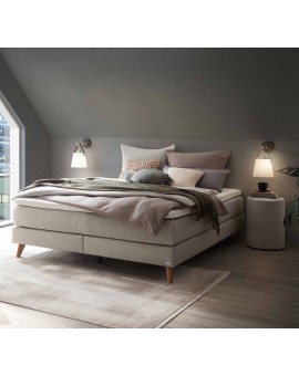 Teaser Foto HASENA Raumspar Boxspringbett Beatriz light grey Holz Eiche bright 200x200