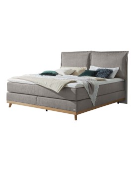 Teaser Foto HASENA Boxspringbett Imelda mit Kissen grey Holz Eiche bright 180x200