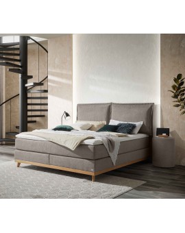 Teaser Foto HASENA Boxspringbett Imelda mit Kissen grey Holz Eiche bright 180x200