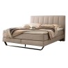 HASENA Boxspringbett Ambra sand Metallkufe schwarz 160x200