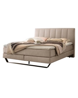 Teaser Foto HASENA Boxspringbett Ambra sand Metallkufe schwarz 140x200
